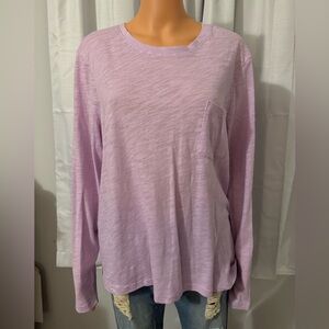 Great American Eagle size XL purple long sleeve pocket t-shirt women new